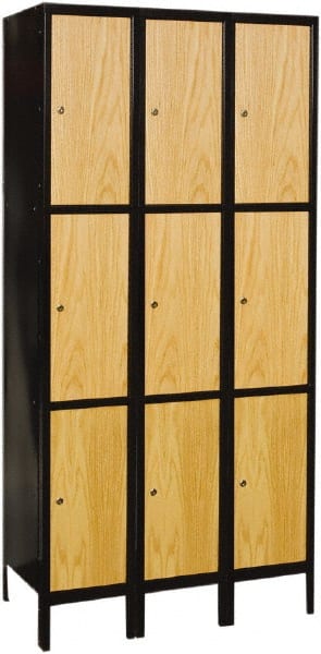 Hallowell - 9 Door, 3 Tier, Premium Wardrobe Lockers - Exact Tool & Supply