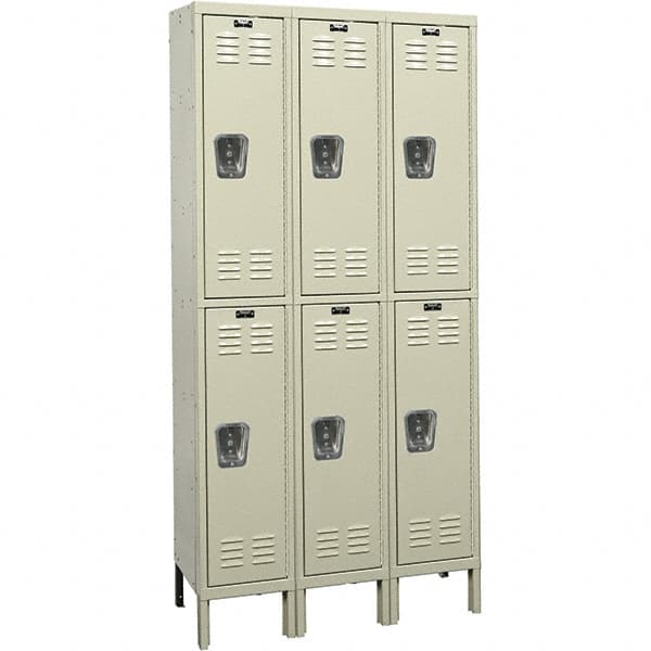 Hallowell - 6 Door, 2 Tier, Premium Wardrobe Lockers - Exact Tool & Supply