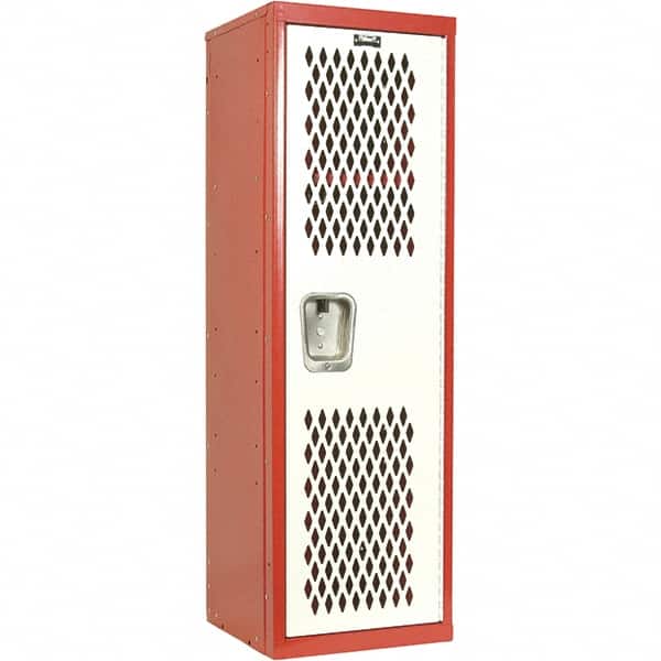 Hallowell - 1 Door, 1 Tier, Heavy-Duty Ventilated Wardrobe & Box Lockers - Exact Tool & Supply