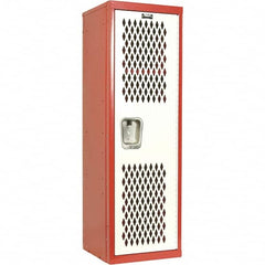 Hallowell - 1 Door, 1 Tier, Heavy-Duty Ventilated Wardrobe & Box Lockers - Exact Tool & Supply