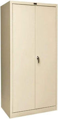 Hallowell - 4 Shelf Locking Storage Cabinet - Steel, 36" Wide x 24" Deep x 78" High, Tan - Exact Tool & Supply