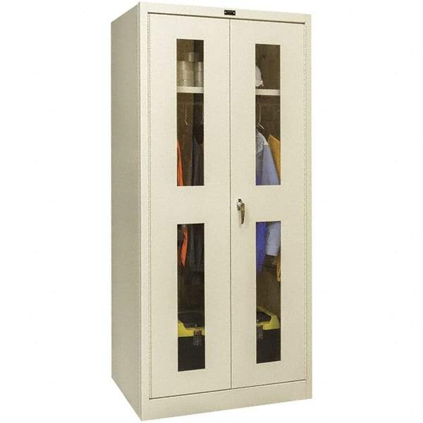Hallowell - 1 Shelf Wardrobe Storage Cabinet - Steel, 48" Wide x 18" Deep x 78" High, Tan - Exact Tool & Supply