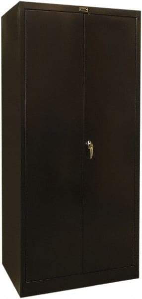 Hallowell - 4 Shelf Locking Storage Cabinet - Steel, 36" Wide x 24" Deep x 78" High, Black - Exact Tool & Supply