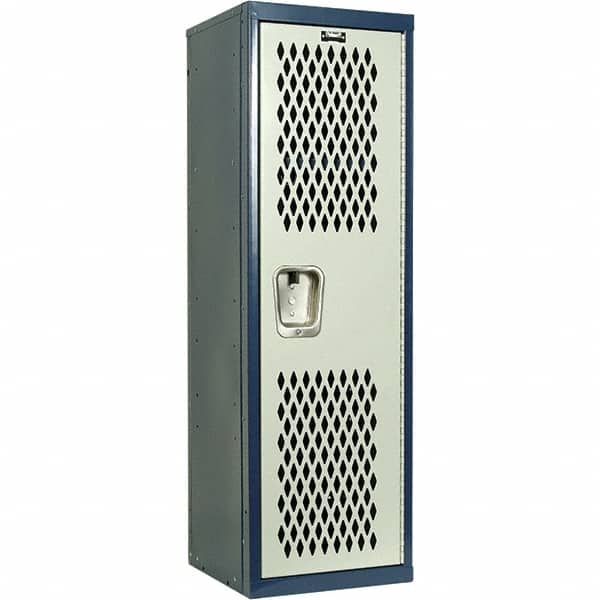 Hallowell - 1 Door, 1 Tier, Heavy-Duty Ventilated Wardrobe & Box Lockers - Exact Tool & Supply