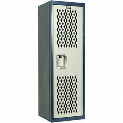 Hallowell - 1 Door, 1 Tier, Heavy-Duty Ventilated Wardrobe & Box Lockers - Exact Tool & Supply