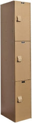Hallowell - 3 Door, 3 Tier, Solid Plastic Locker - Exact Tool & Supply