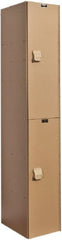 Hallowell - 2 Door, 2 Tier, Solid Plastic Locker - Exact Tool & Supply