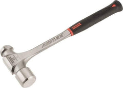Proto - 3 Lb Head Steel Ball Pein Hammer - 15-3/4" Steel Handle with Grip, 1.93" Face Diam, 15-3/4" OAL, AntiVibe, Molded Textured Rubber Grip - Exact Tool & Supply