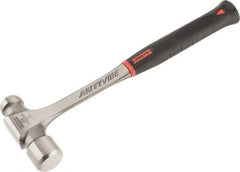Proto - 2 Lb Head Steel Ball Pein Hammer - 14-3/4" Steel Handle with Grip, 1.61" Face Diam, 14-3/4" OAL, AntiVibe, Molded Textured Rubber Grip - Exact Tool & Supply