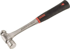 Proto - 3/4 Lb Head Steel Ball Pein Hammer - 12.12" Steel Handle with Grip, 1.16" Face Diam, 12-1/8" OAL, AntiVibe, Molded Textured Rubber Grip - Exact Tool & Supply