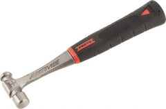 Proto - 1/4 Lb Head Steel Ball Pein Hammer - 10" Steel Handle with Grip, 0.81" Face Diam, 10" OAL, AntiVibe, Molded Textured Rubber Grip - Exact Tool & Supply