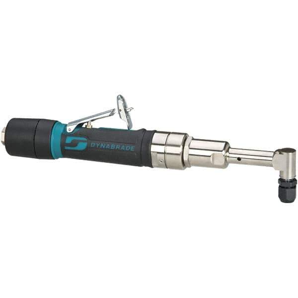 Dynabrade - 1/4" Collet, Angle Handle, Air Angle Die Grinder - 3,200 RPM, Rear Exhaust, 26 CFM, 0.4 hp, 90 psi, 1/4 NPT Inlet - Exact Tool & Supply