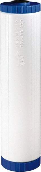 Value Collection - 4-1/2" OD, 10µ, Polypropylene Sediment, Carbon, Taste & Odor Cartridge Filter - 20" Long, Reduces Dirt, Rust, Tastes & Odors - Exact Tool & Supply