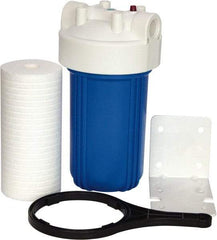 Value Collection - 4-1/2 Inch Outside Diameter, 9-7/8 Inch Cartridge Length, 5 Micron Rating, Cartridge Filter Assembly - 1 Inch Pipe, Reduces Dirt and Rust - Exact Tool & Supply