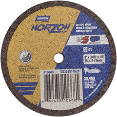 Norton - 3" Ceramic Cutoff Wheel - 0.035" Thick, 1/4" Arbor, Use with Angle Grinders - Exact Tool & Supply