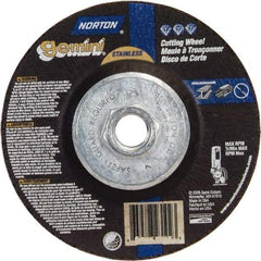 Norton - 36 Grit, 6" Wheel Diam, 3/32" Wheel Thickness, Type 27 Depressed Center Wheel - Aluminum Oxide - Exact Tool & Supply