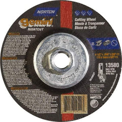 Norton - 46 Grit, 4-1/2" Wheel Diam, Type 27 Depressed Center Wheel - Aluminum Oxide - Exact Tool & Supply