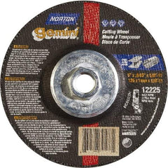 Norton - 46 Grit, 5" Wheel Diam, Type 27 Depressed Center Wheel - Aluminum Oxide - Exact Tool & Supply