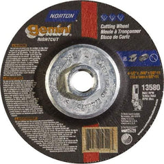 Norton - 46 Grit, 4-1/2" Wheel Diam, Type 27 Depressed Center Wheel - Aluminum Oxide - Exact Tool & Supply