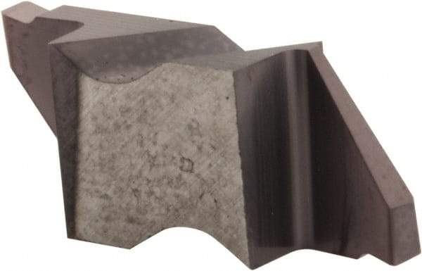 Hertel - 094IG Grade HC225, 2.39mm Cutting Width Carbide Grooving Insert - 0.11" Max Depth of Cut, Left Hand, .005 to .010" Corner Radius, TiAlN Finish - Exact Tool & Supply