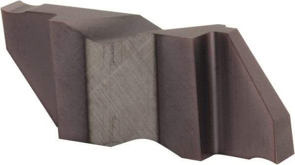 Hertel - 078IG Grade HC225, 1.98mm Cutting Width Carbide Grooving Insert - 0.12" Max Depth of Cut, Left Hand, .005 to .010" Corner Radius, TiAlN Finish - Exact Tool & Supply