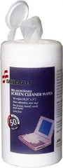 Ability One - Pre-Moistened Screen Cleaning Wipes - Center Pull, 7" x 5" Sheet Size, White - Exact Tool & Supply