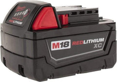 Milwaukee Tool - 18 Volt Lithium-Ion Power Tool Battery - 4 Ahr Capacity, 1-1/2 hr Charge Time, Series M18 XC RED - Exact Tool & Supply