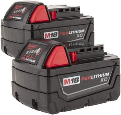 Milwaukee Tool - 18 Volt Lithium-Ion Power Tool Battery - 3 Ahr Capacity, 1 hr Charge Time, Series M18 XC RED - Exact Tool & Supply