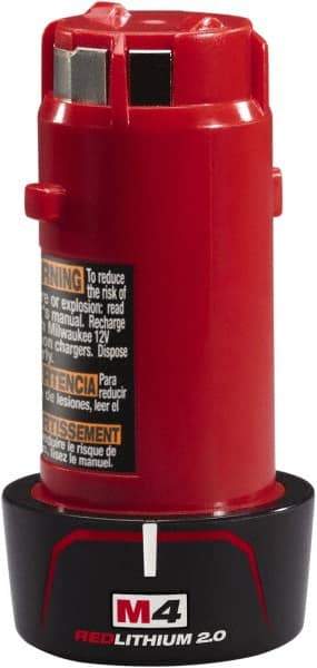 Milwaukee Tool - 4 Volt Lithium-Ion Power Tool Battery - 3 Ahr Capacity, 1/2 hr Charge Time, Series M4 RED - Exact Tool & Supply