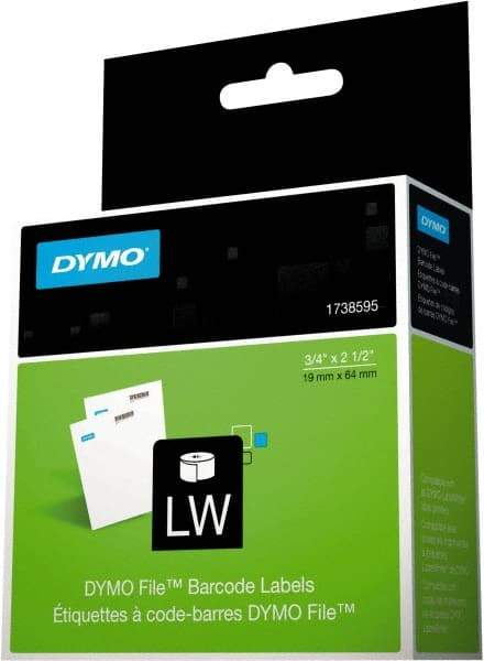 Dymo - 2-1/2" Long, White Label Printer Cartridge - For DYMO LabelWriter Printers - Exact Tool & Supply