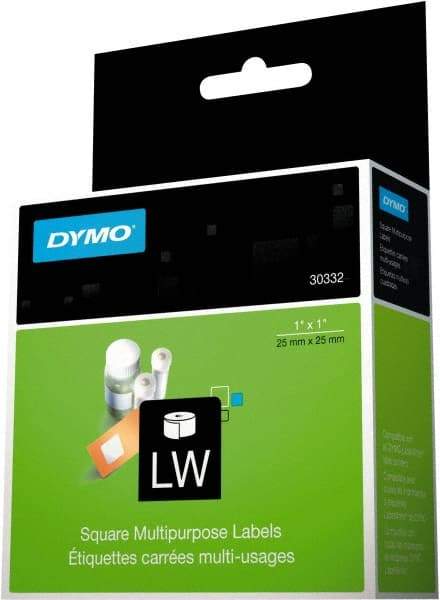Dymo - 1" Long, White Label Printer Cartridge - For DYMO LabelWriter Printers - Exact Tool & Supply