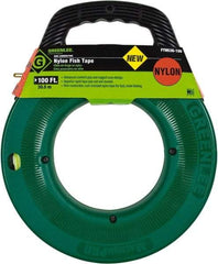 Greenlee - 100 Ft. Long x 3/16 Inch Wide, Nylon Fish Tape - 250 Lb. Pulling Strength, Includes Case - Exact Tool & Supply