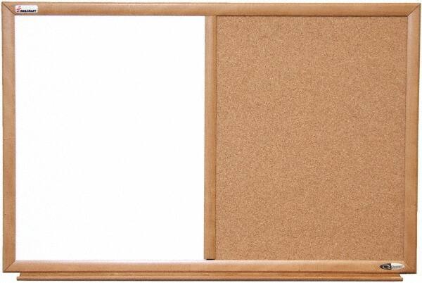 Ability One - 2" High x 37" Wide Combination Dry Erase and Natural Cork - Melamine, 52" Deep - Exact Tool & Supply