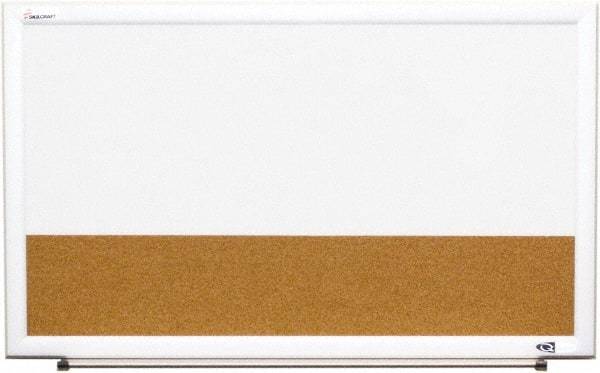 Ability One - 2" High x 22" Wide Combination Dry Erase and Natural Cork - Melamine, 32" Deep - Exact Tool & Supply