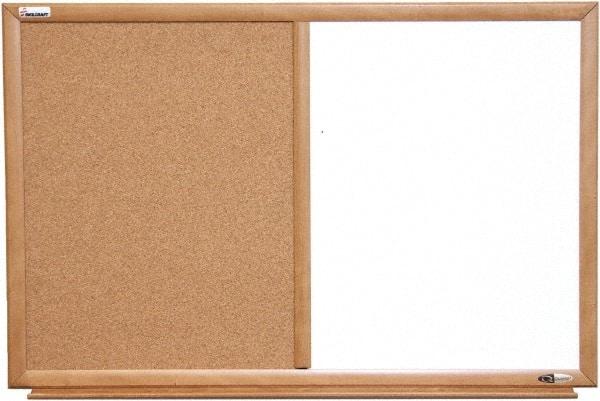 Ability One - 2" High x 26" Wide Combination Dry Erase and Natural Cork - Melamine, 40" Deep - Exact Tool & Supply