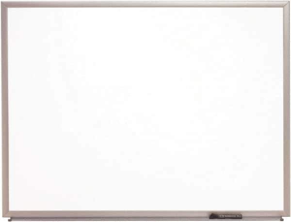 Ability One - 2" High x 37" Wide Porcelain on Steel Magnetic Marker Board with Wood Frame - Porcelain, 52" Deep - Exact Tool & Supply