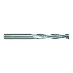 3/8 Dia. x 4 Overall Length 2-Flute Square End Solid Carbide SE End Mill-Round Shank-Center Cut-TiN - Exact Tool & Supply