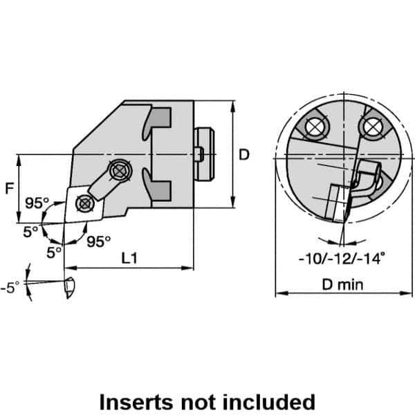 Kennametal - 50mm Body Diam, Manual Single Cutter Boring Head - 63mm Bore Diam - Exact Tool & Supply