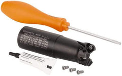 Kennametal - 1-1/4" Cutting Diam, 1-1/4" Shank Diam, 1-1/4" Max Depth of Cut, Straight Shank Indexable Copy End Mill - 3 Inserts, RP.T 1204M0.. Insert, BMD Toolholder, Through Coolant - Exact Tool & Supply