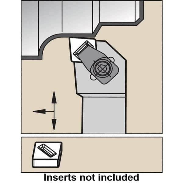 Kennametal - CCLN-MN, Left Hand Cut, -5° Lead Angle, 25mm Shank Height x 25mm Shank Width, Negative Rake Indexable Turning Toolholder - 150mm OAL, CN..1207.. Insert Compatibility, Series MTS - Exact Tool & Supply
