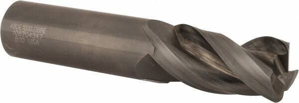 Kennametal - 1", 3 Flute, Single End, Solid Carbide, 0.12" Corner Radius End Mill - 5" OAL, 38° Helix, Right Hand Flute, 2" LOC, Right Hand Cut - Exact Tool & Supply