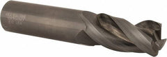 Kennametal - 1", 3 Flute, Single End, Solid Carbide, 0.12" Corner Radius End Mill - 5" OAL, 38° Helix, Right Hand Flute, 2" LOC, Right Hand Cut - Exact Tool & Supply