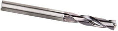 Kennametal - 14mm 135° Spiral Flute Solid Carbide Screw Machine Drill Bit - Multilayer TiAlN Finish, Right Hand Cut, 60mm Flute Length, 107mm OAL, Standard Point, Straight Shank, Through Coolant - Exact Tool & Supply