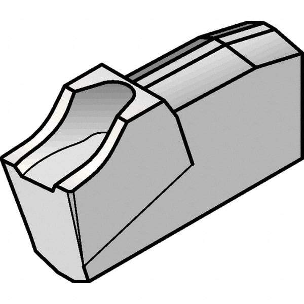 Kennametal - A2022 CF KCU25 Grade, 0.0866" Cutting Width, Carbide Cutoff Insert - 6° Left Hand Lead Angle, 0.008" Cnr Rad, AlTiN Coated, Single End - Exact Tool & Supply