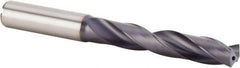 Kennametal - 12.8mm 140° Solid Carbide Jobber Drill - Multilayer TiAlN Finish, Right Hand Cut, Spiral Flute, Straight Shank, 124mm OAL, Standard Point - Exact Tool & Supply