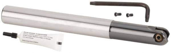 Kennametal - 3/4" Cut Diam, 3/8" Max Depth of Cut, 3/4" Shank Diam, 175mm OAL, Indexable Ball Nose End Mill - 60mm Head Length, Straight Shank, KDMB Toolholder, KDMB 0750.. Insert - Exact Tool & Supply