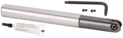 Kennametal - 3/4" Cut Diam, 3/8" Max Depth of Cut, 3/4" Shank Diam, 175mm OAL, Indexable Ball Nose End Mill - 60mm Head Length, Straight Shank, KDMB Toolholder, KDMB 0750.. Insert - Exact Tool & Supply