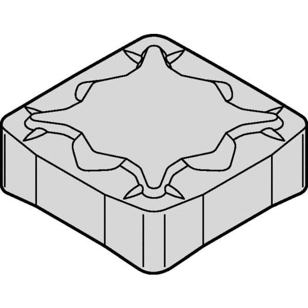 Kennametal - SNXF43 HE Grade KCK15 Carbide Milling Insert - TiN/TiCN/Al2O3 Finish, 0.1835" Thick, 1/2" Inscribed Circle, 1.2mm Corner Radius - Exact Tool & Supply