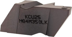 Kennametal - 4M350NG K Grade KCU25, 3.5mm Cutting Width Carbide Grooving Insert - 6.35mm Max Depth of Cut, Left Hand, 0.57mm Corner Radius, AlTiN Finish - Exact Tool & Supply