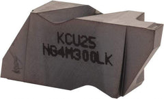 Kennametal - 4M300NG K Grade KCU25, 3mm Cutting Width Carbide Grooving Insert - 3.81mm Max Depth of Cut, Left Hand, 0.19mm Corner Radius, AlTiN Finish - Exact Tool & Supply